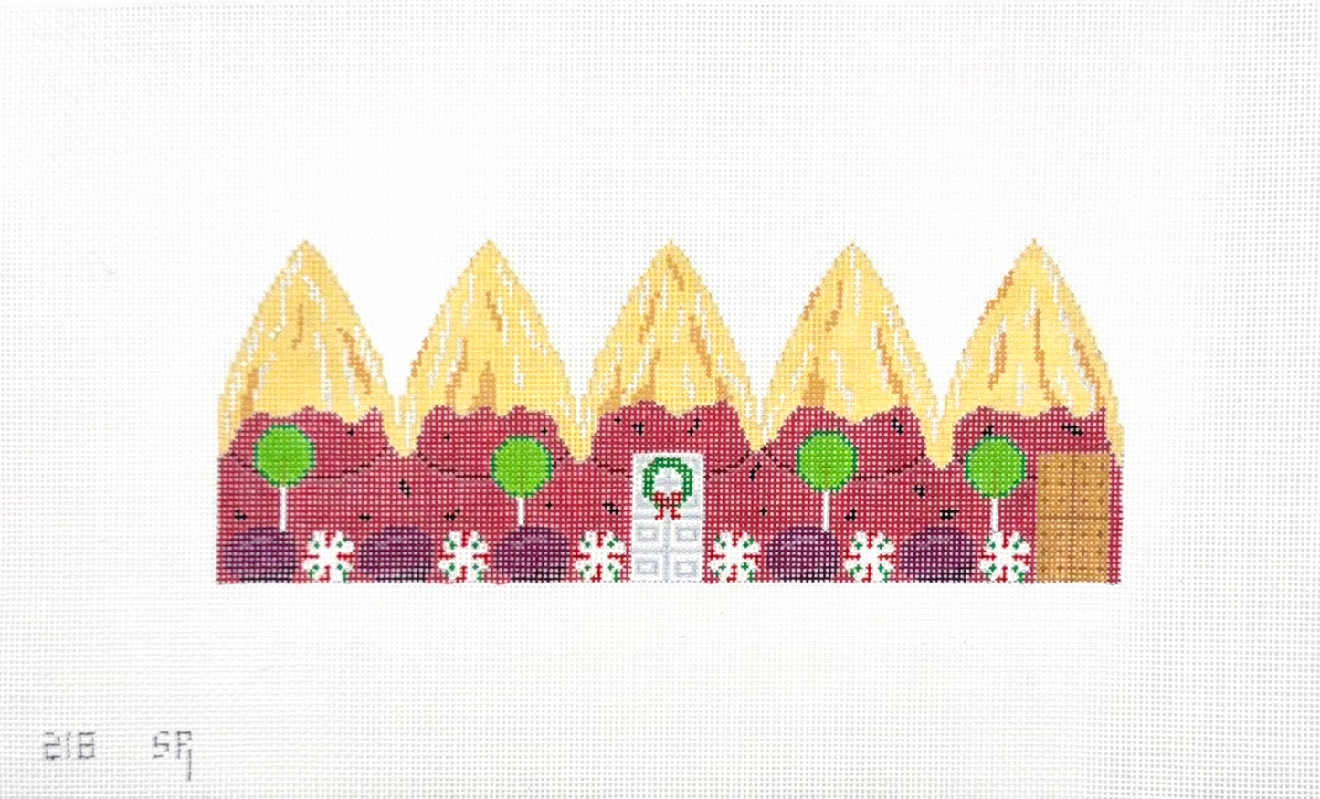 Susan Roberts Needlepoint Plum Pudding 3 D Gingerbread Dome Hand Painted Needlepoint Canvas