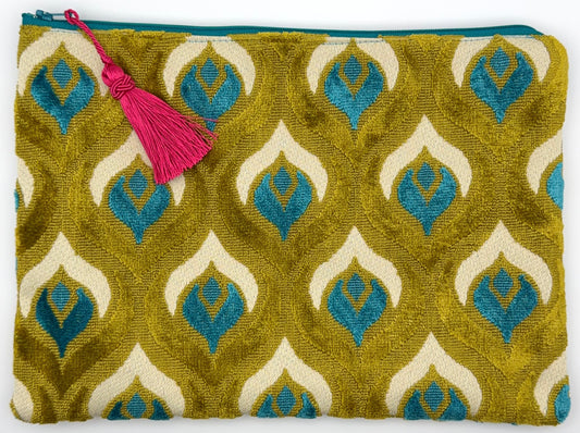 Colors of Praise Velvet Citron and Aqua Anna Clutch