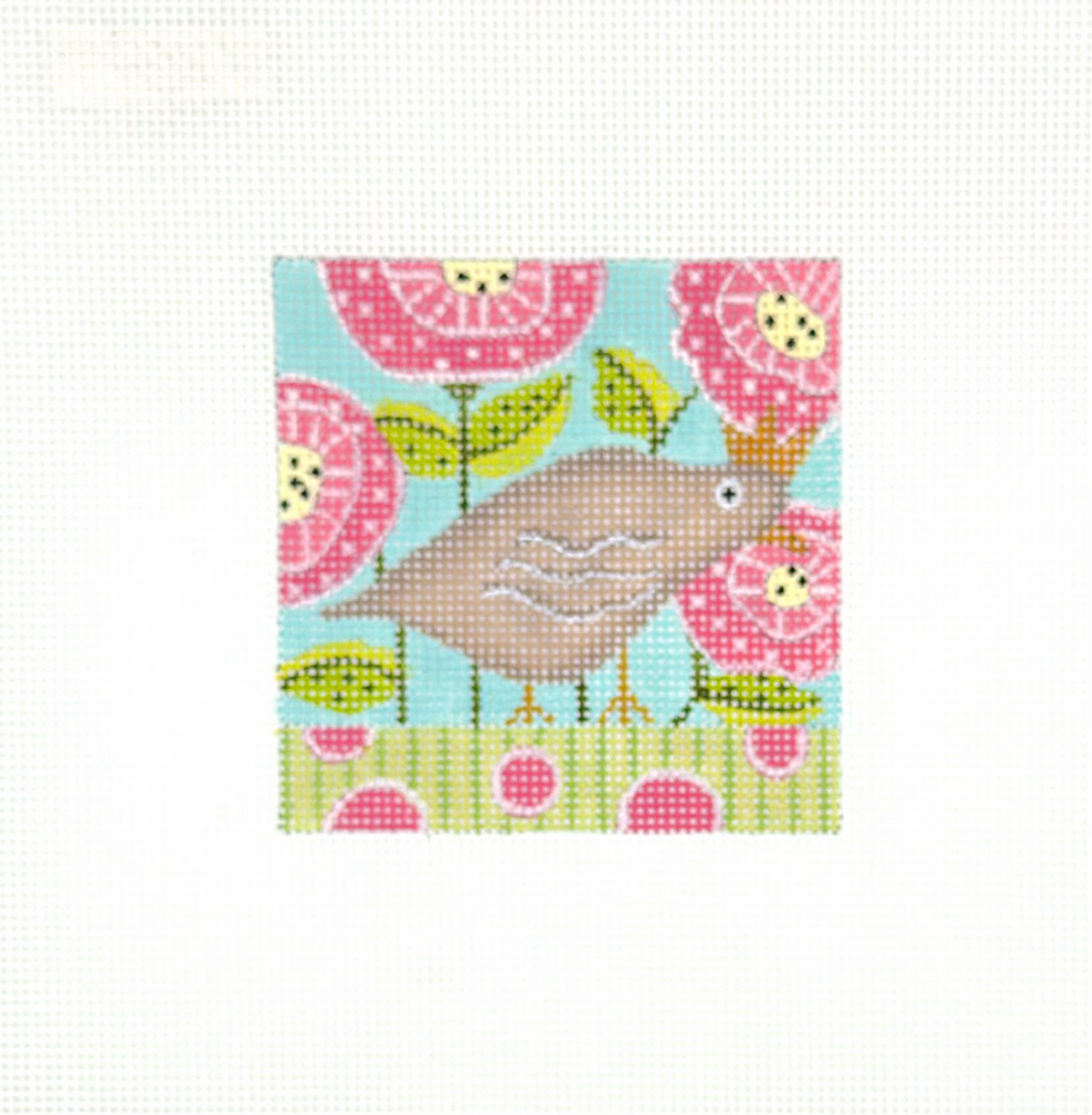 Ditto Needlepoint Works Summer Quail Hand Painted Needlepoint Canvas