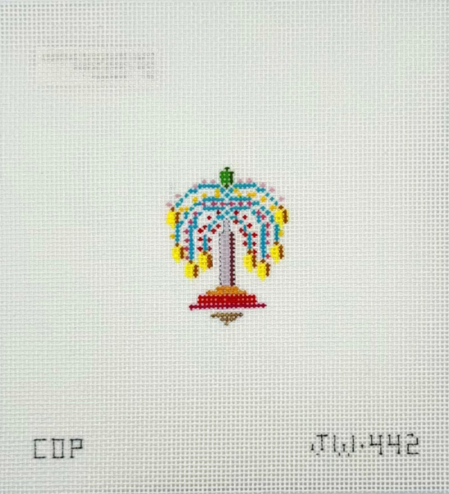 Colors of Praise Jeweled Topiary Ornament Hand Painted Needlepoint Canvas