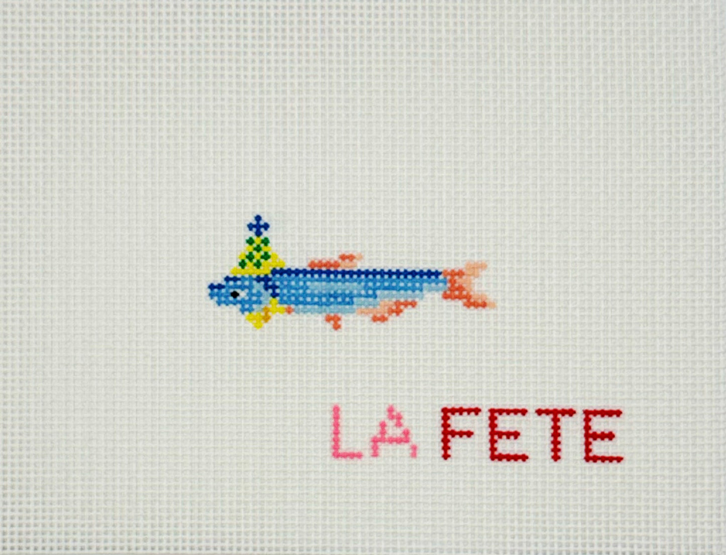 La Fete Needlepoint Party Sardine Hand Painted Needlepoint Canvas