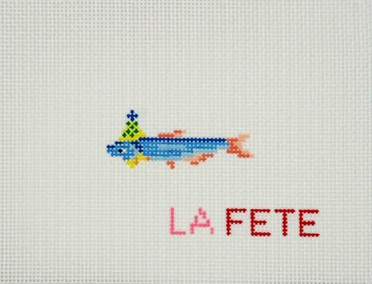 La Fete Needlepoint Party Sardine Hand Painted Needlepoint Canvas