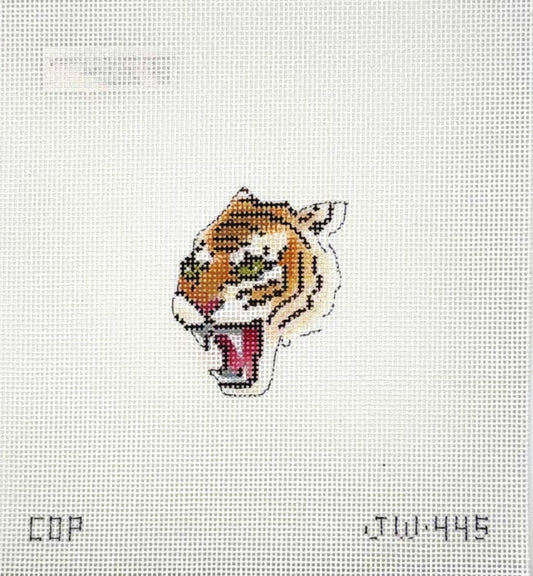 Colors of Praise Playful Tiger Portrait Hand Painted Needlepoint Canvas