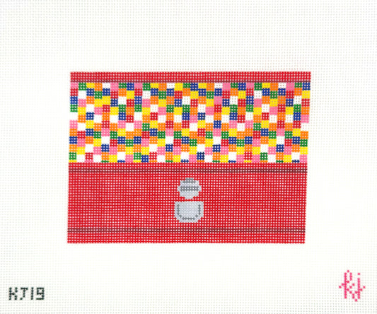 Krissy Johnson Designs for The Gingham Stitchery 3D Gum Ball Machine Hand Painted Needlepoint Canvas
