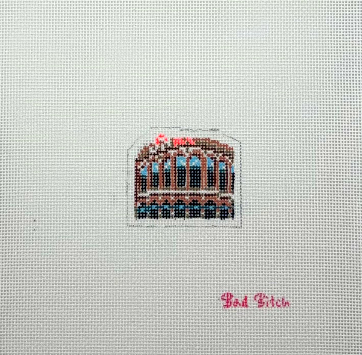 Bad Bitch Needlepoint Citifield Hand Painted Needlepoint Canvas