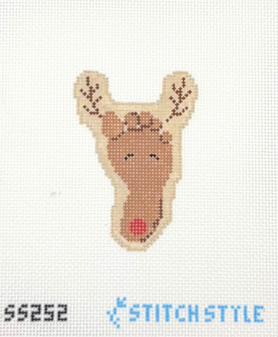 Stitch Style Needlepoint Rudolph Footprint Hand Painted Needlepoint Canvas