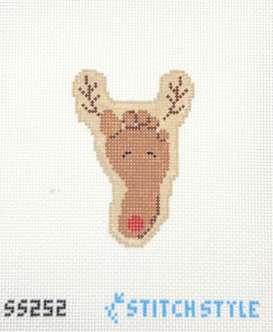 Stitch Style Needlepoint Rudolph Footprint Hand Painted Needlepoint Canvas