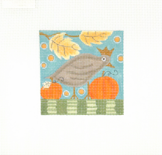 Ditto Needlepoint Works Fall Quail Hand Painted Needlepoint Canvas