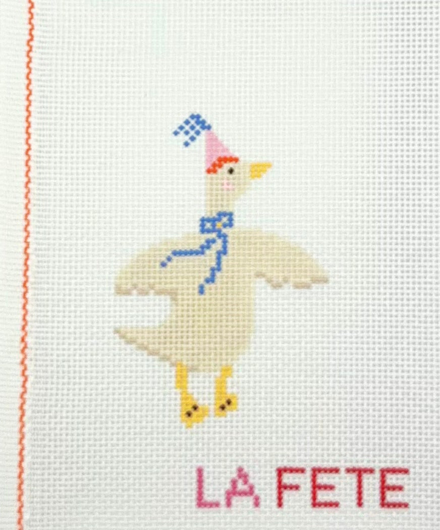 La Fete Needlepoint Party Goose Hand Painted Needlepoint Canvas
