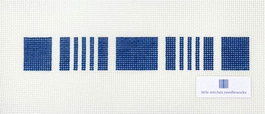 Little Stitches Needleworks Ticking Key Fob ~ Blueberry