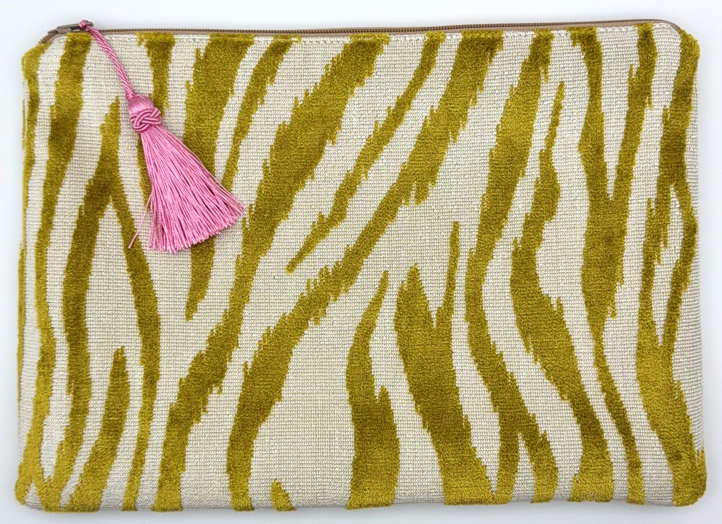 Colors of Praise Velvet Citron and Cream Anna Clutch