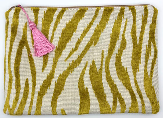 Colors of Praise Velvet Citron and Cream Anna Clutch