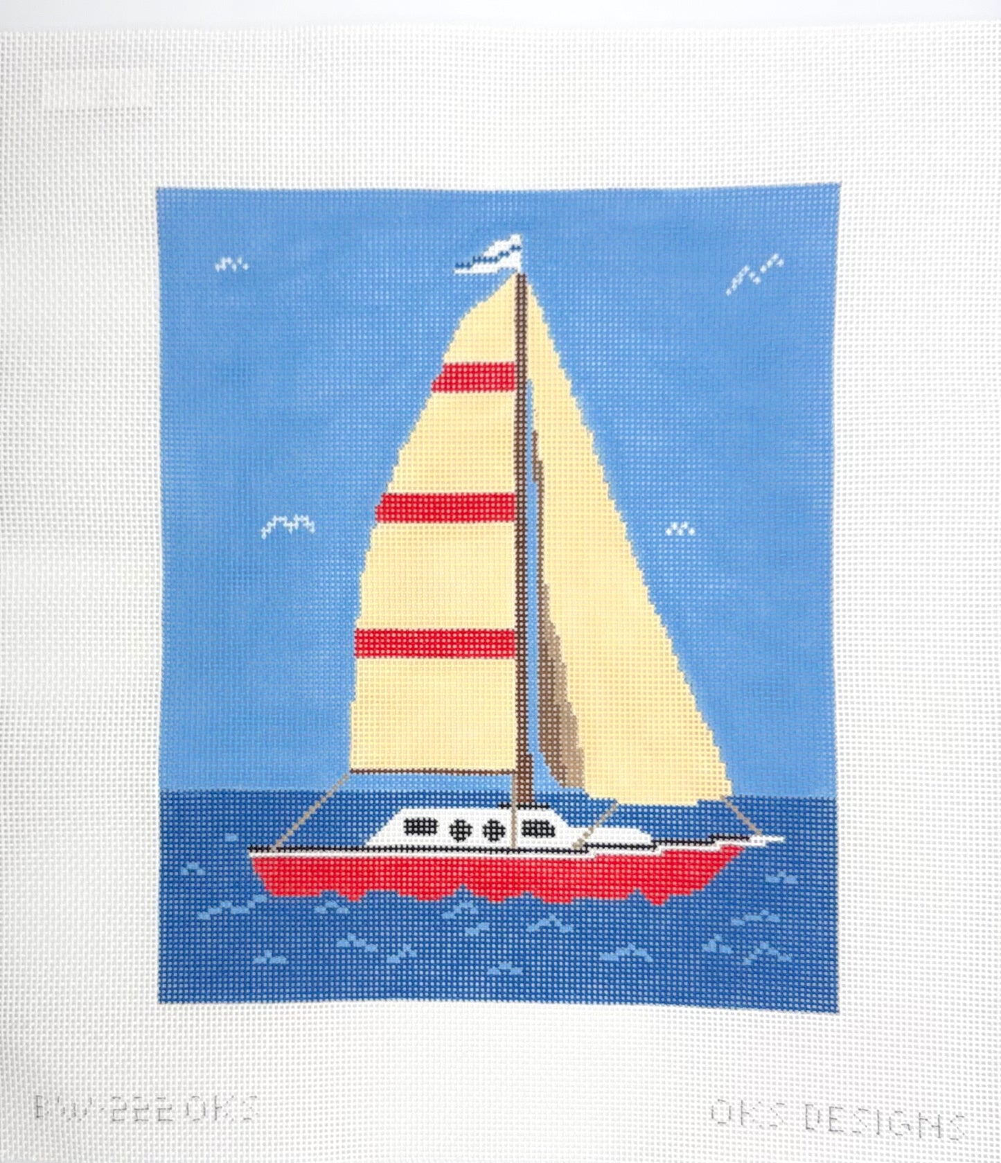 OKS Designs for Blue Waters Needlepoint Juliet Sailboat Needlepoint Canvas