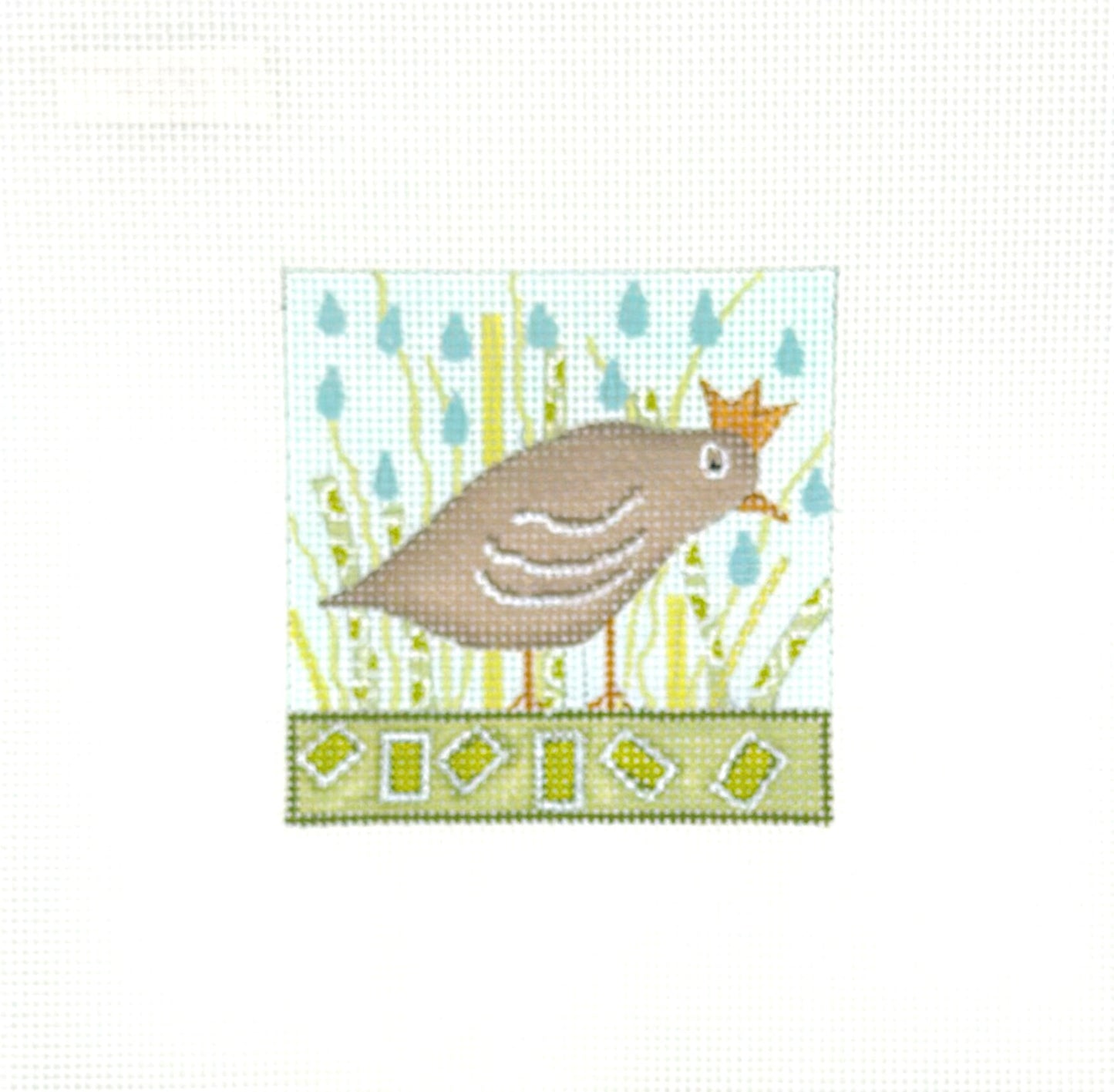 Ditto Needlepoint Works Spring Quail Hand Painted Needlepoint Canvas