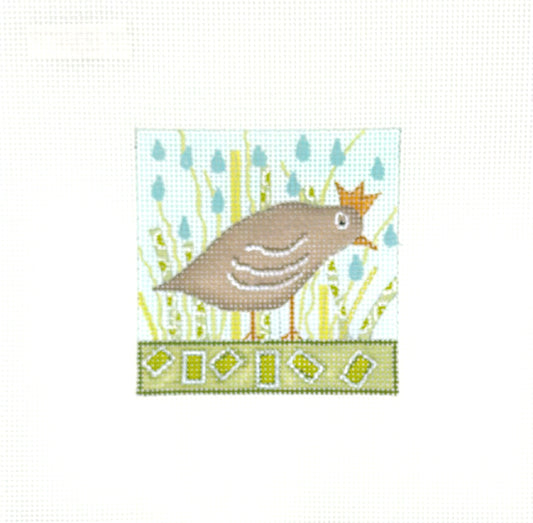 Ditto Needlepoint Works Spring Quail Hand Painted Needlepoint Canvas