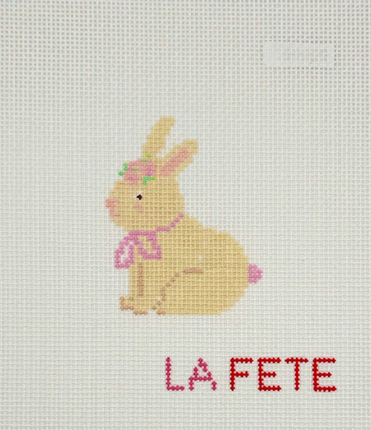La Fete Needlepoint Floral Bunny Hand Painted Needlepoint Canvas