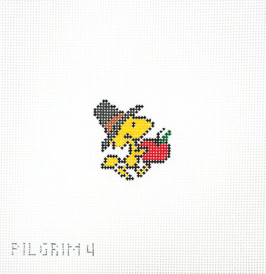 Officially Needlepoint PEANUTS Thanksgiving - Woodstock as a Pilgrim Hand Painted Needlepoint Canvas