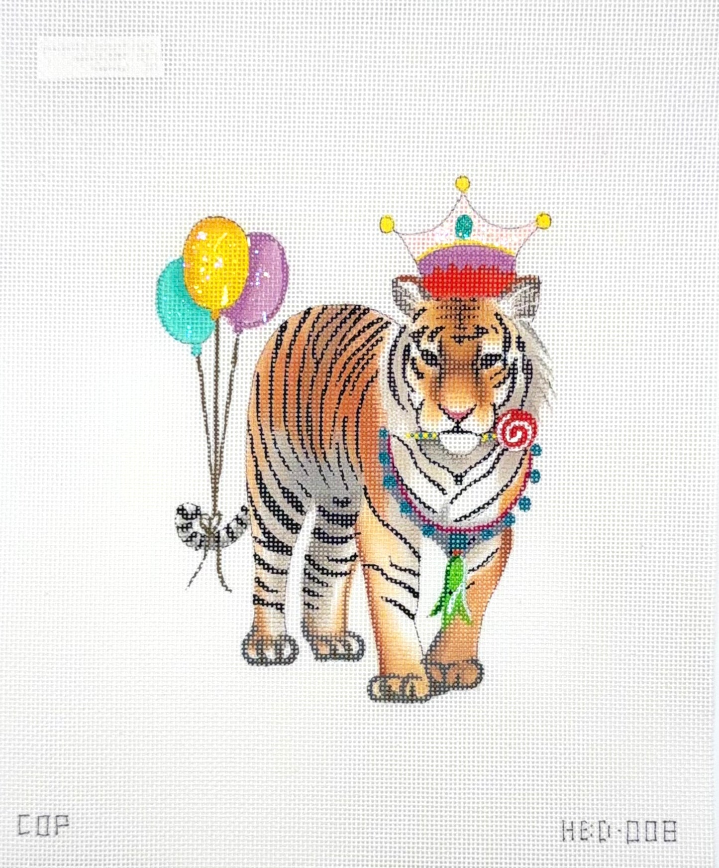 Colors of Praise Birthday Crown Tiger Needlepoint Canvas