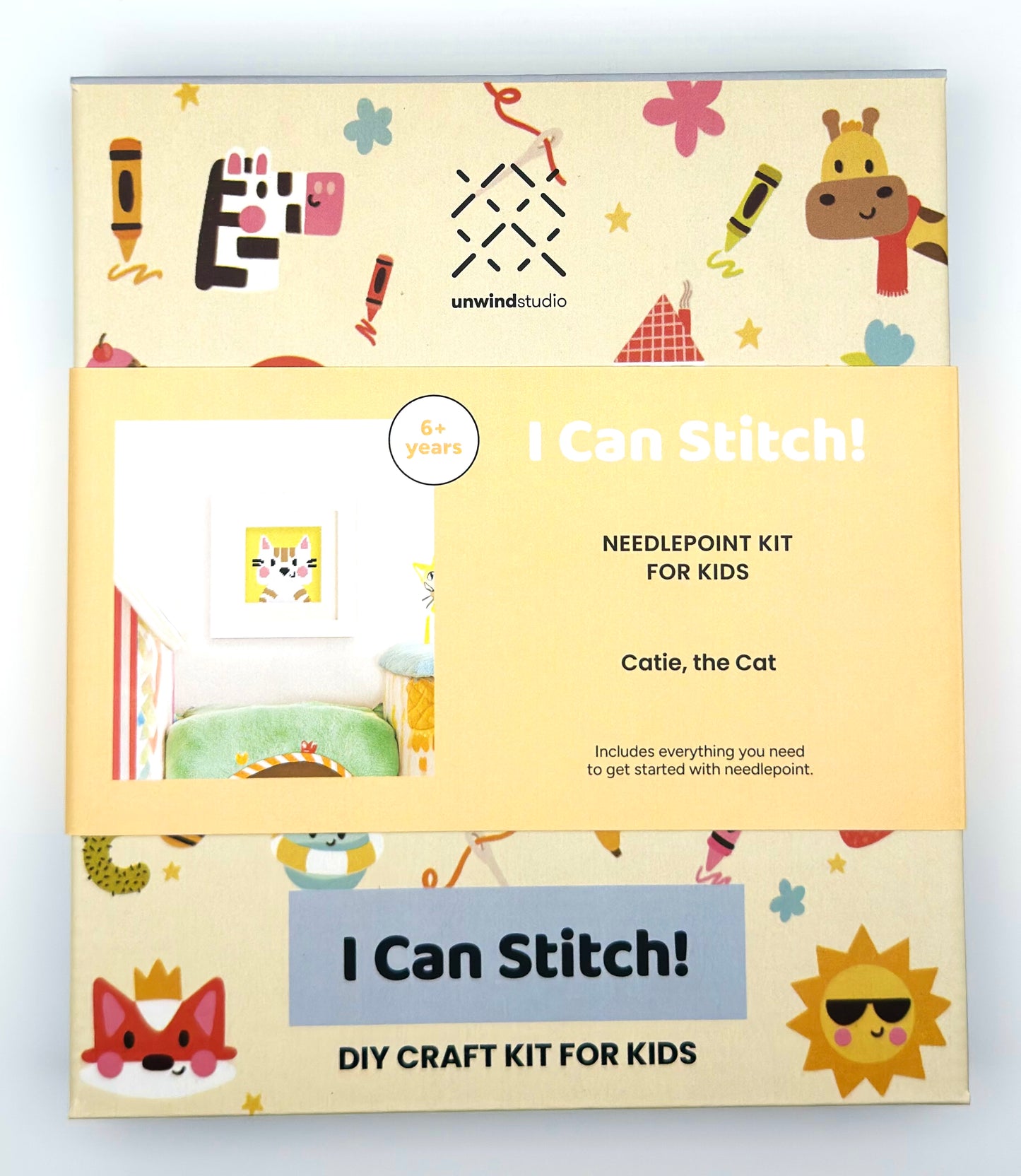 Unwind Studios Catie the Cat Needlepoint Kit For Kids