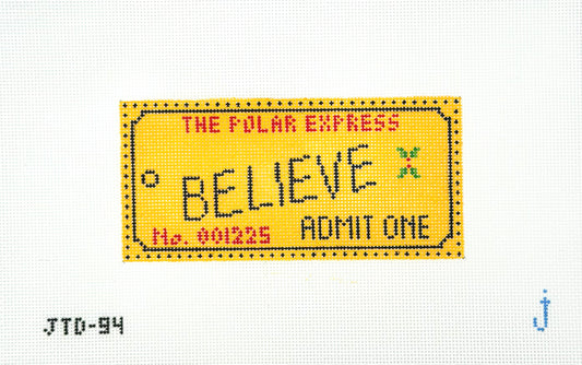 Jessica Tongel Design "Believe" Hand Painted Needlepoint Canvas