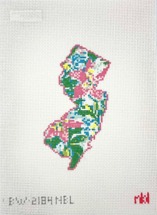 Needlepoint by Laura for Blue Waters Needlepoint State of NJ Palm Needlepoint Canvas