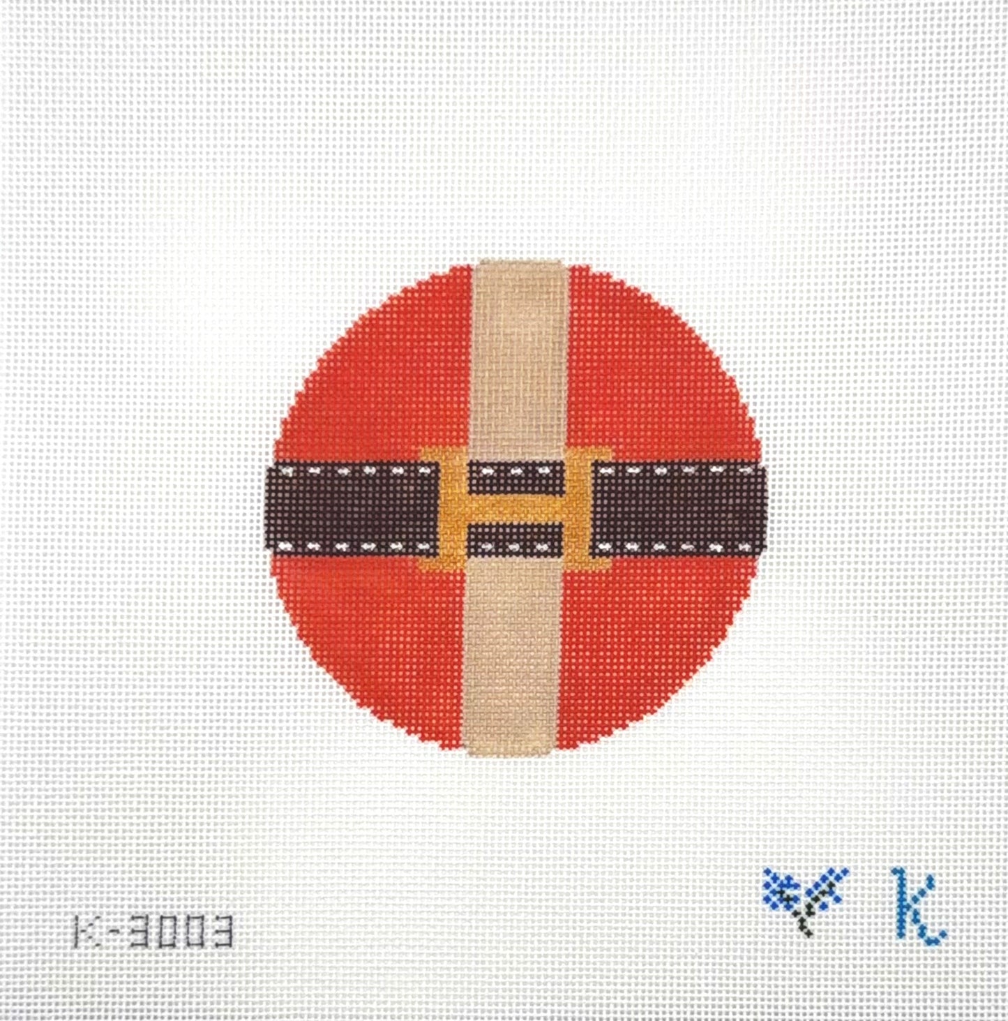 Kay Irby for The Collection Designs Orange and Brown H Ornament Needlepoint Canvas