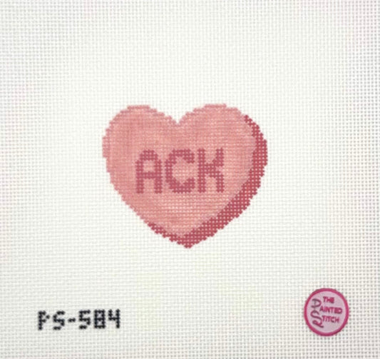 The Painted Stitch Nantucket Conversation Heart Hand Painted Needlepoint Canvas