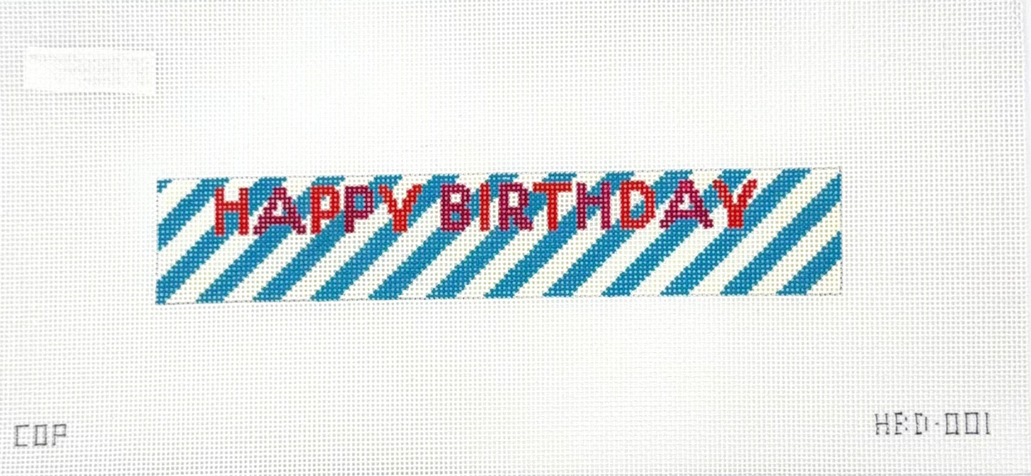 Colors of Praise Happy Birthday Cake Topper Sign Needlepoint Canvas