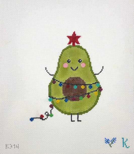 Kay Irby for The Collection Designs Holiday Avacado Hand Painted Needlepoint Canvas