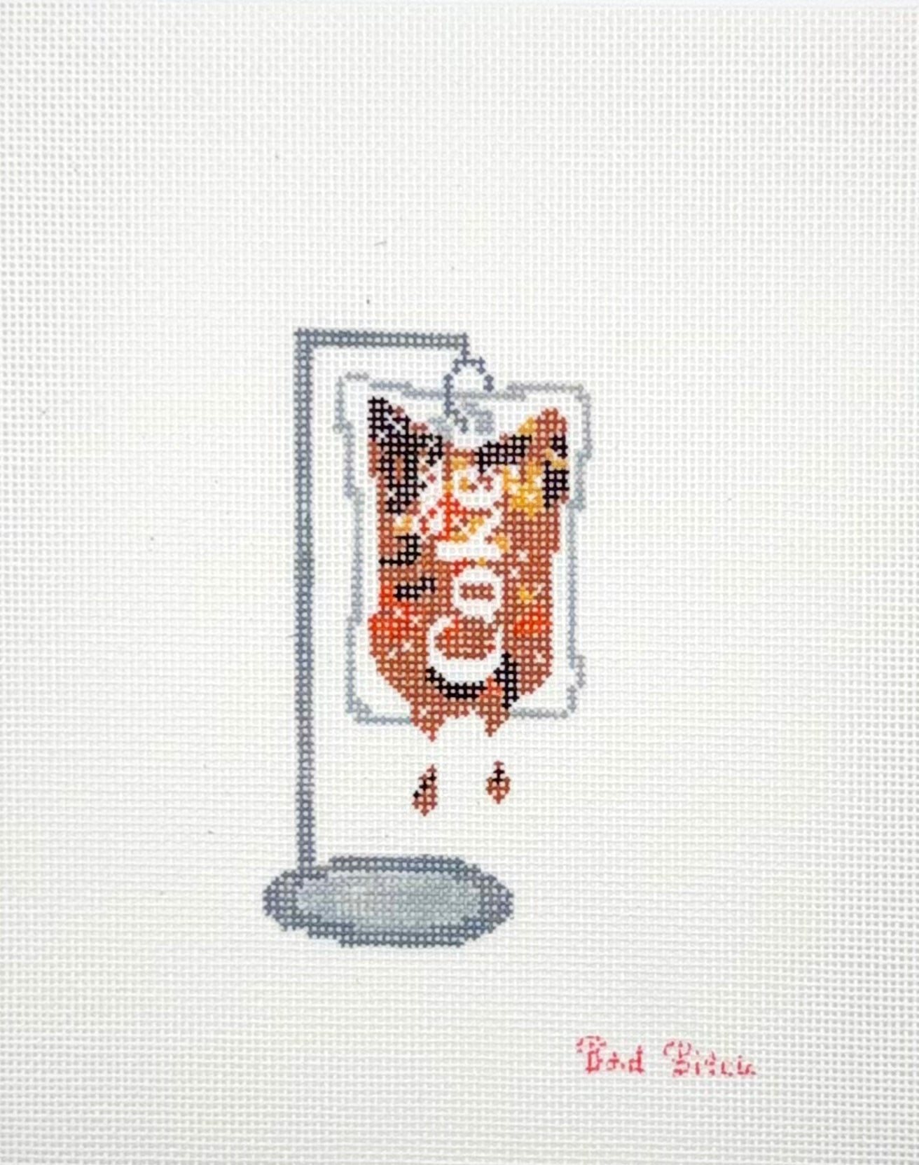 Bad Bitch Needlepoint Bevie IV Hand Painted Needlepoint Canvas
