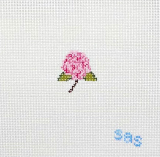 Stitch Avenue Studio Mini Pink Hydrangea Blossom Hand Painted Needlepoint Canvas