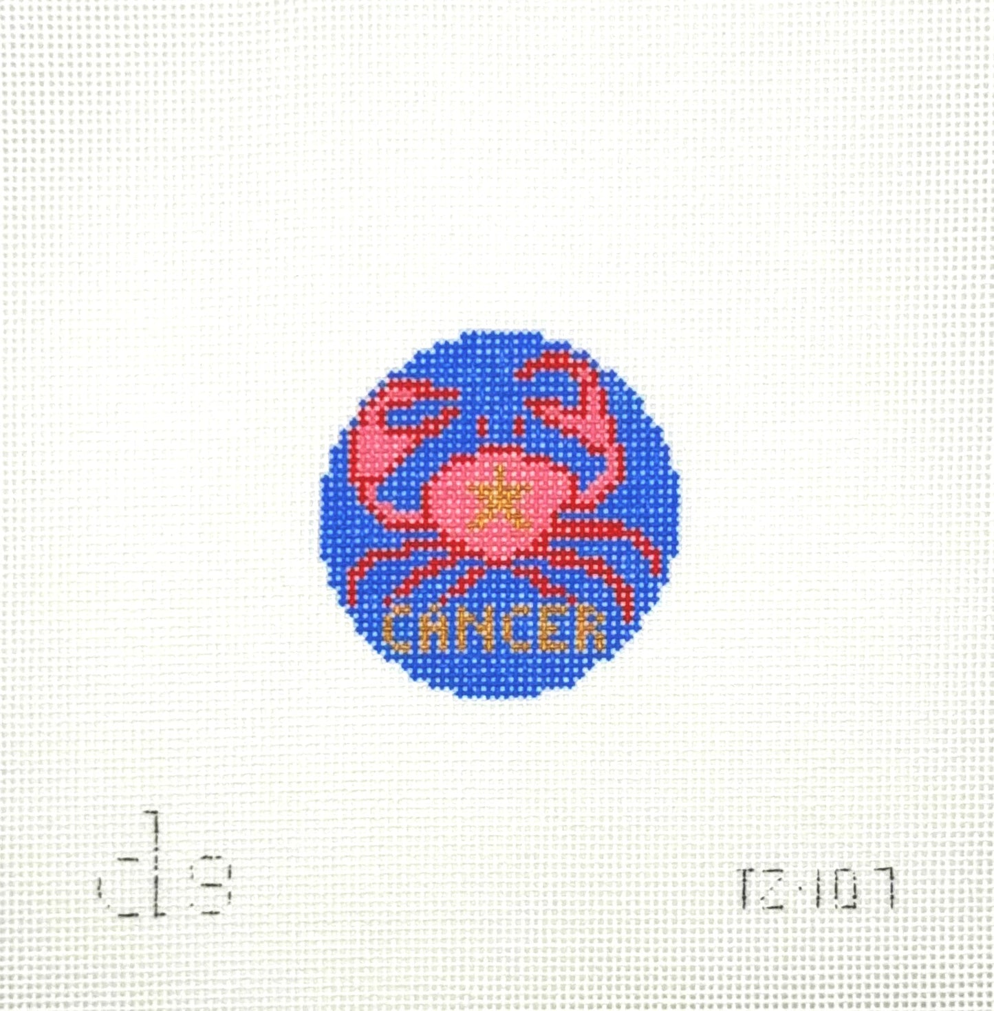 Doolittle Stitchery Cancer Tag Hand Painted Needlepoint Canvas