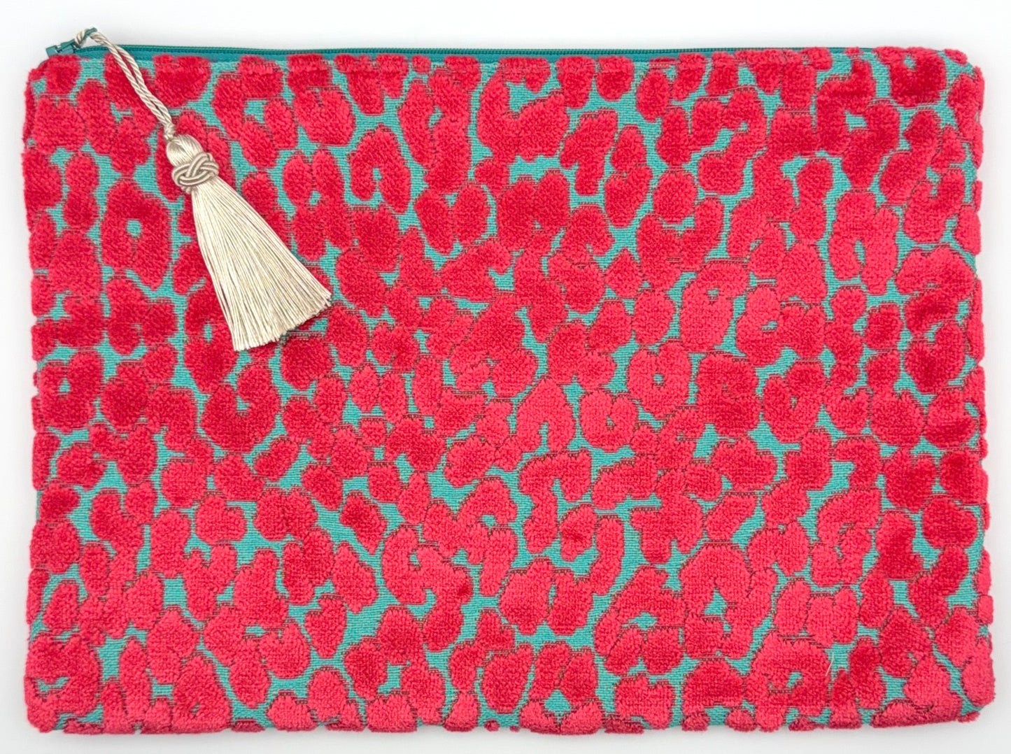 Colors of Praise Velvet Pink and Aqua Anna Clutch
