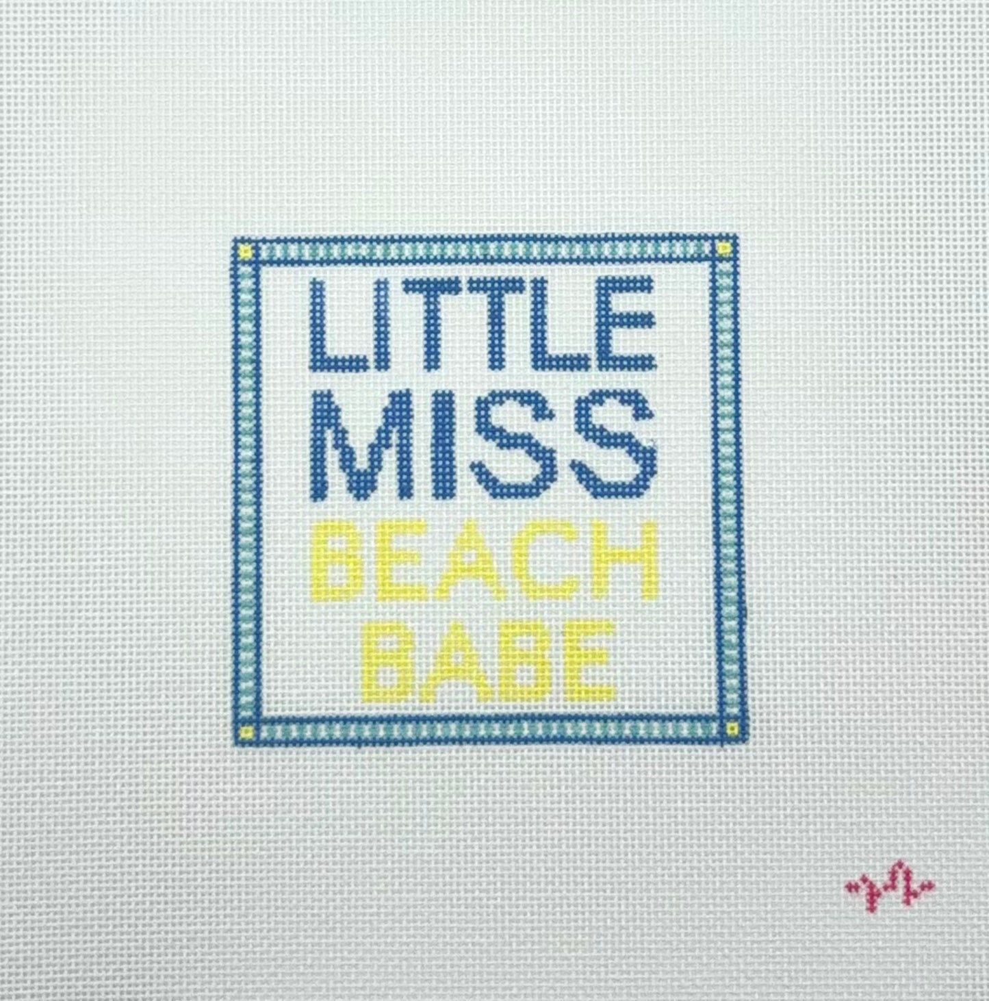 Code Thread Needlepoint Little Miss Beach Babe Hand Painted Needlepoint Canvas