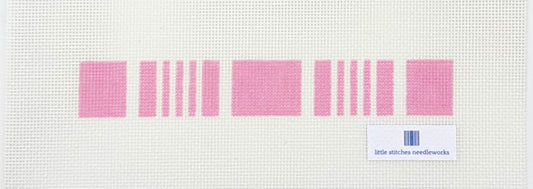 Little Stitches Needleworks Ticking Key Fob ~ Pink Lemonade