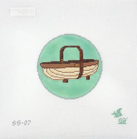 The Squirrel and The Snail for The Gingham Stitchery Garden Icons Trug Basket Needlepoint Canvas