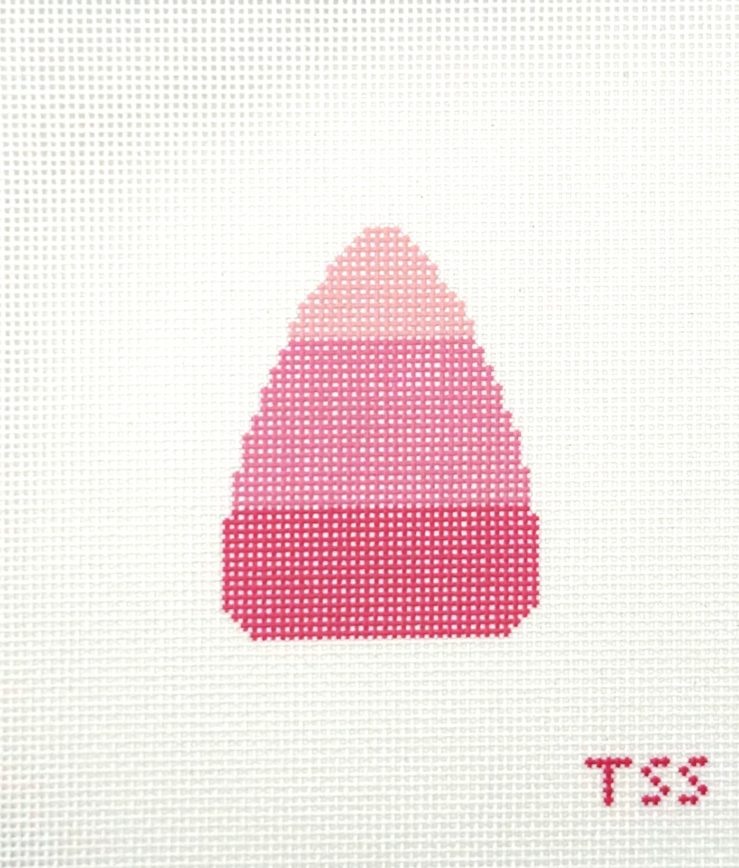 The Sassy Stitcher Pink Candy Corn  Hand Painted Needlepoint Canvas