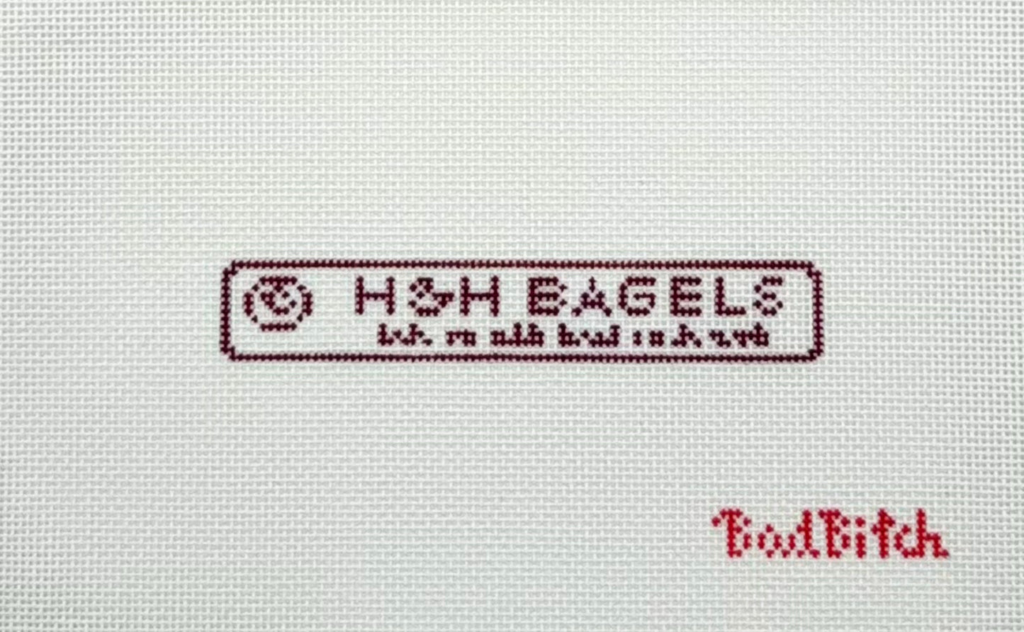 Bad Bitch Needlepoint H & H Bagels Hand Painted Needlepoint Canvas