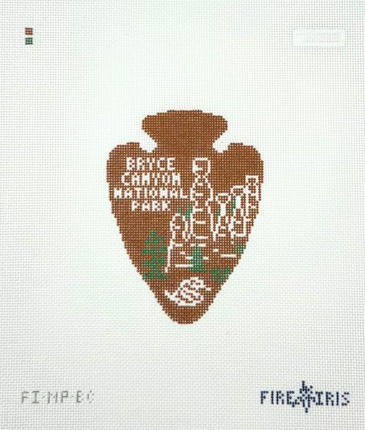 Fire and Iris Bryce Canyon National Park Crest Hand Painted Needlepoint Canvas