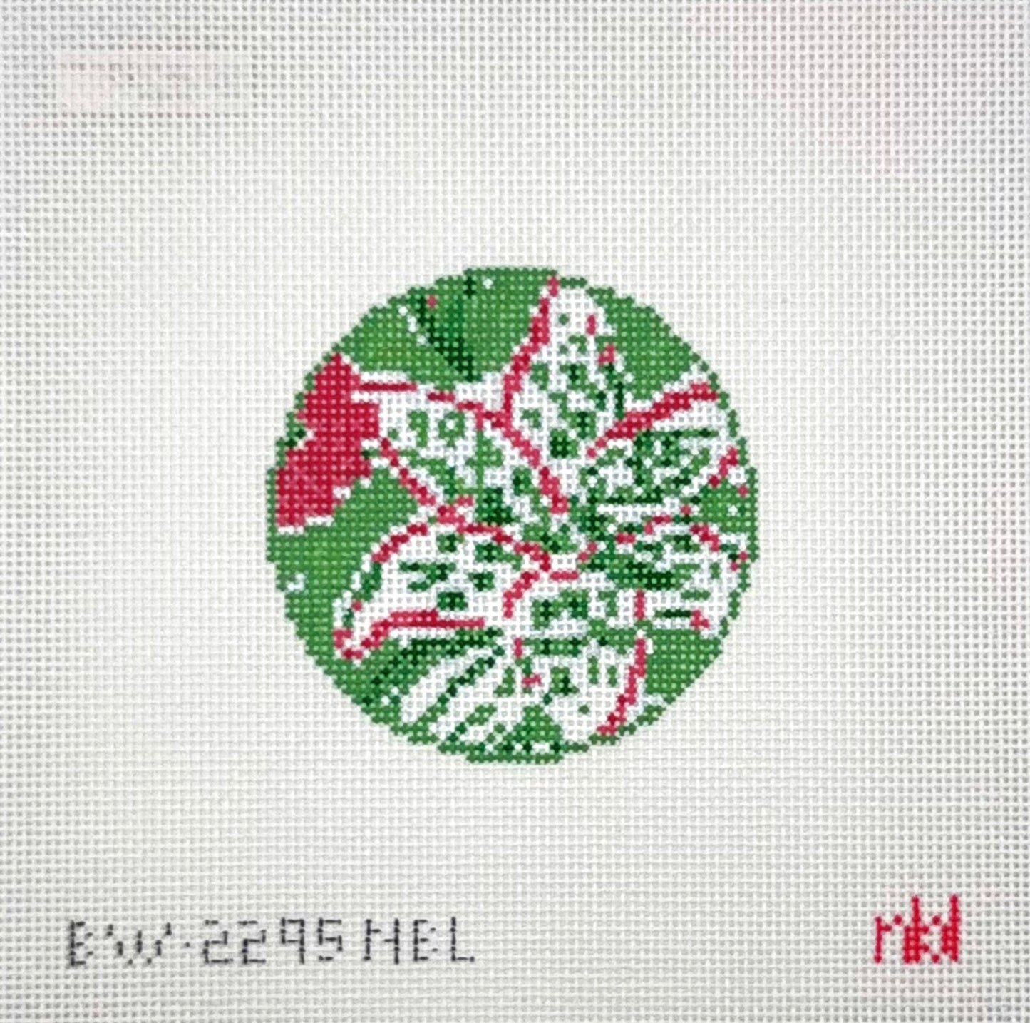 Needlepoint by Laura for Blue Waters Needlepoint Giraffe Round Needlepoint Canvas