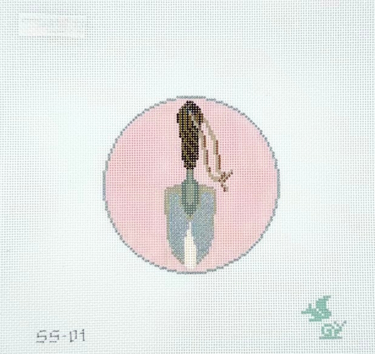 The Squirrel and The Snail for The Gingham Stitchery Garden Icons Trowel Needlepoint Canvas