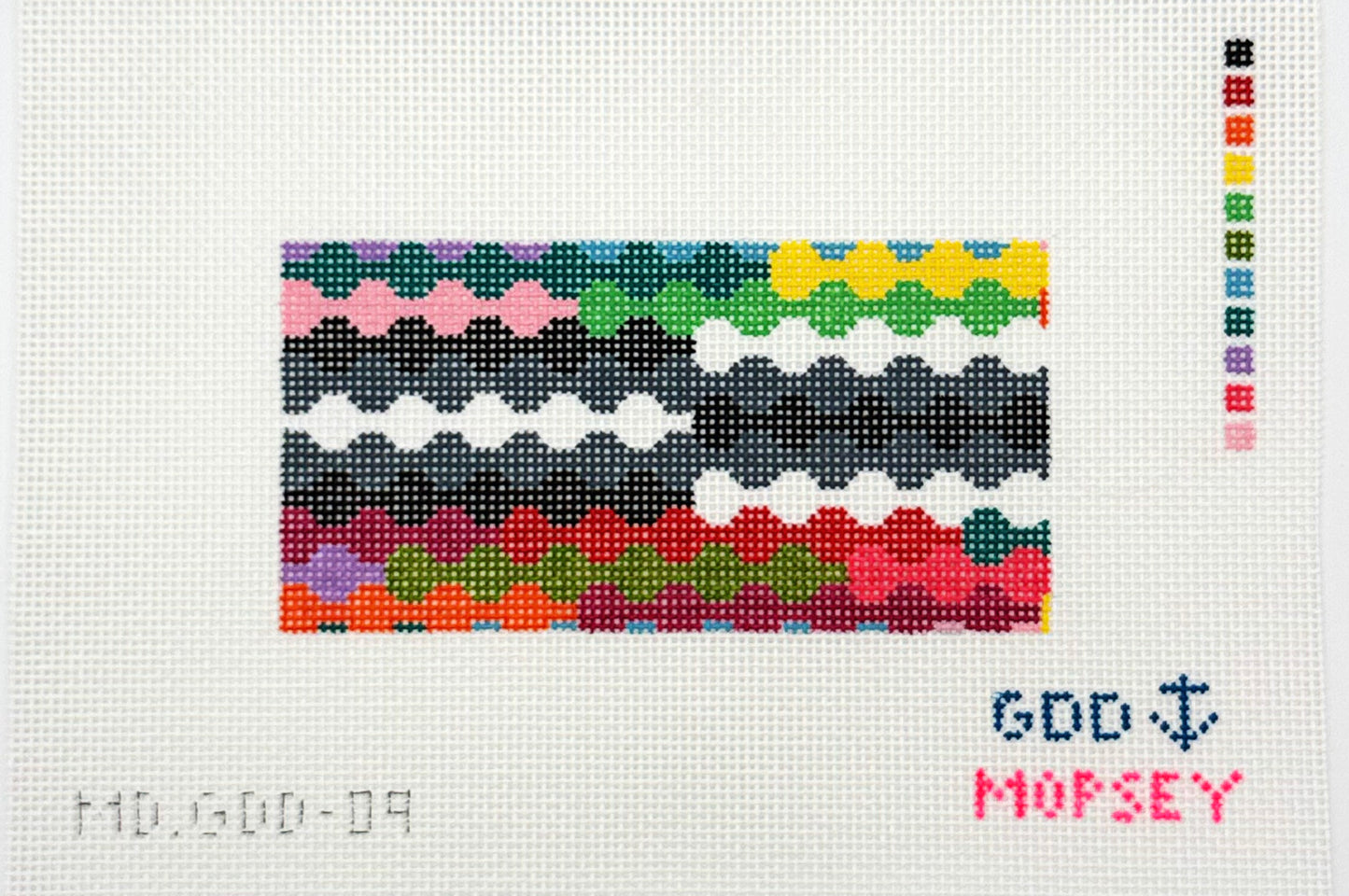 Grandy Deb Designs for Mopsey Designs Bubble Lines Insert Needlepoint Canvas