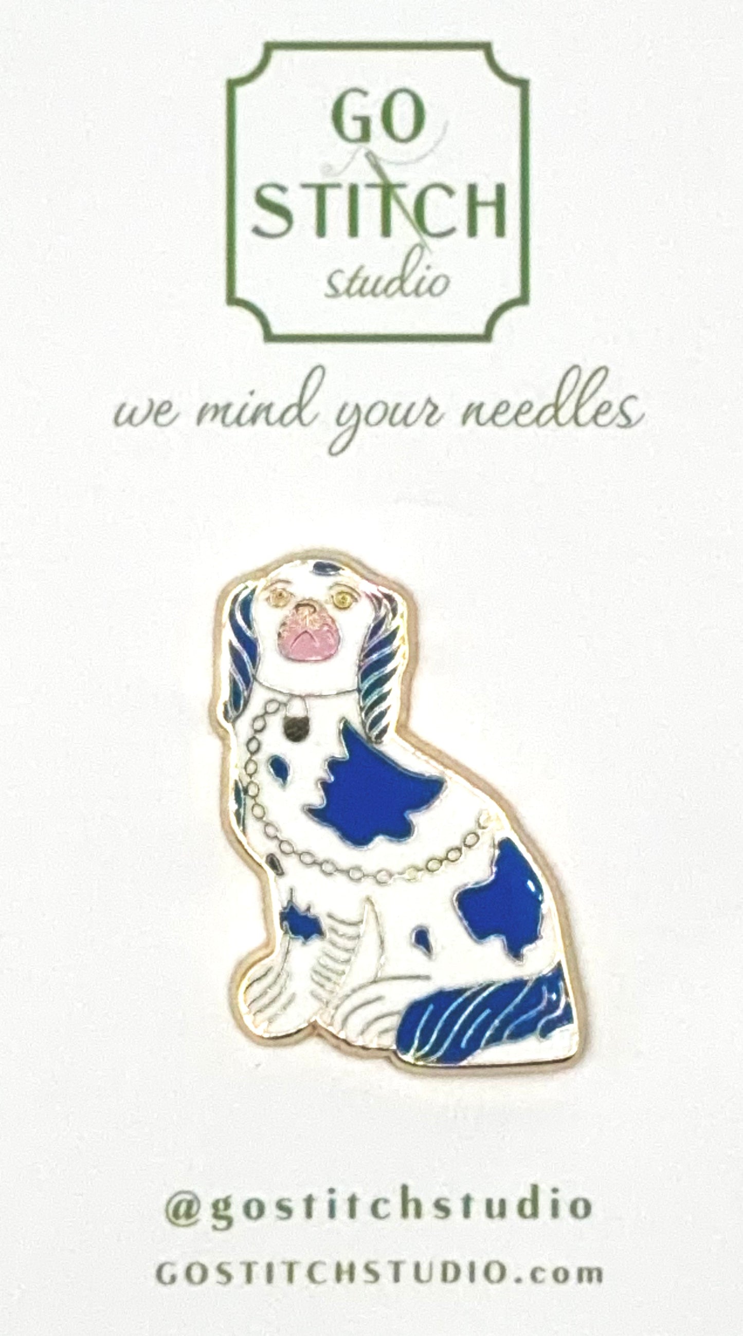 Go Stitch Studio Blue Staffordshire Dog Needle Minder