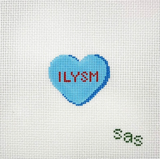 Stitch Avenue Studio ILYSM Candy Heart Hand Painted Needlepoint Canvas