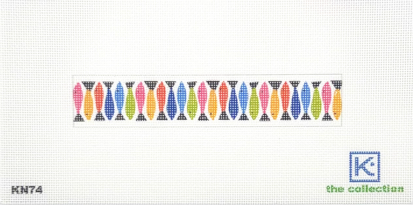 Kate Nelligan for The Collection Designs Fishes Key Fob Printed Needlepoint Canvas