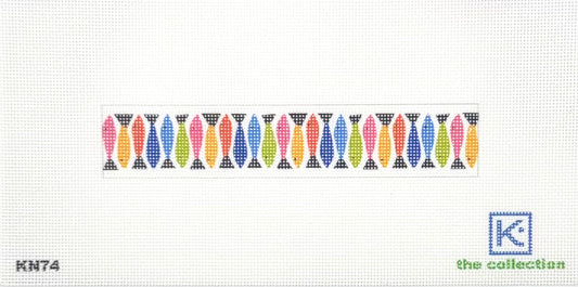 Kate Nelligan for The Collection Designs Fishes Key Fob Printed Needlepoint Canvas