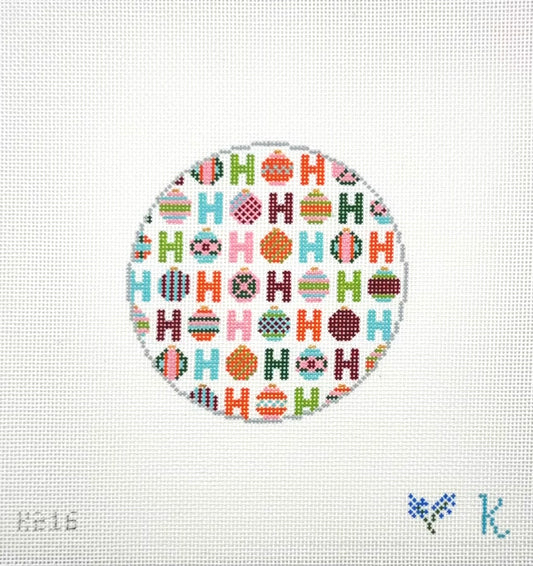 Kay Irby for The Collection Designs multi-colored HO HO HO ornament