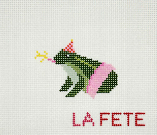 La Fete Needlepoint Party Frog Hand Painted Needlepoint Canvas