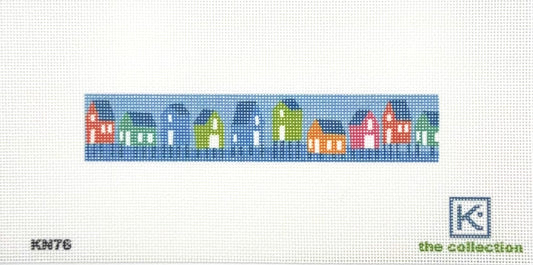 Kate Nelligan for The Collection Designs Houses Key Fob Printed Needlepoint Canvas