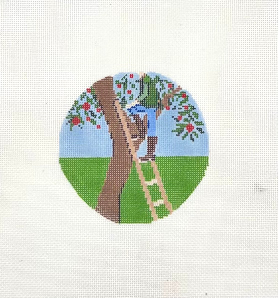 Stitch Style Needlepoint Apple Picking Hand Painted Needlepoint Canvas
